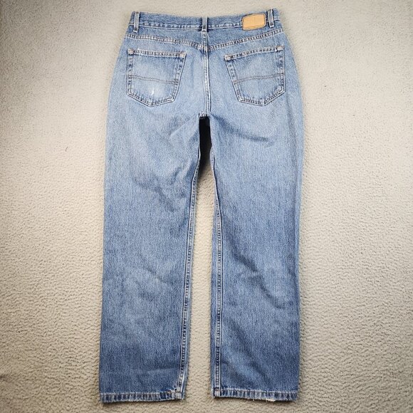 Relaxed Straight Faded Distressed Mens Workwear Blue Jeans Denim 36x30 Cotton - Picture 2 of 12